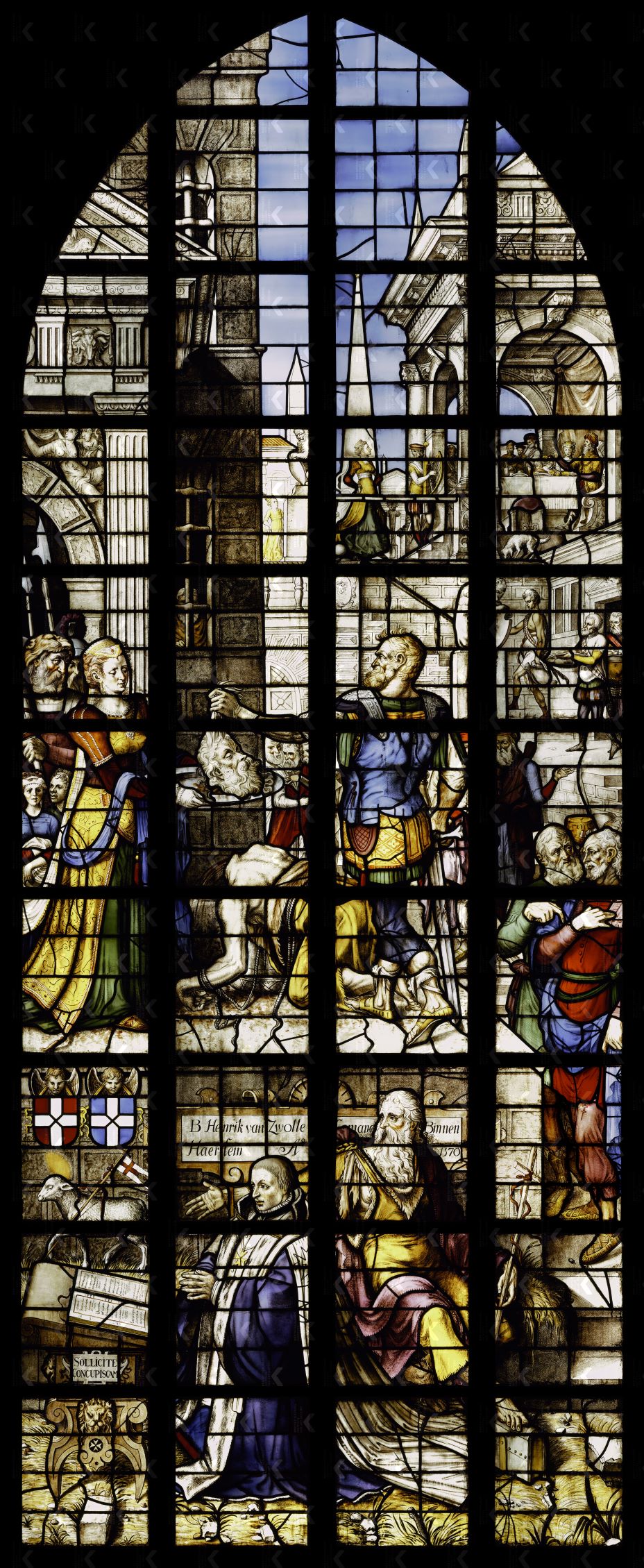 Glas 19 sint-Jan Gouda, de onthoofding van Johannes