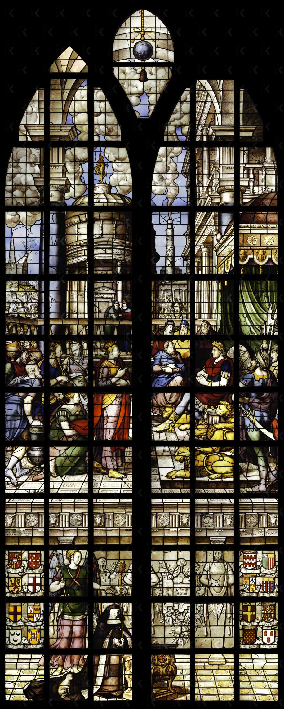 Glas 5 Sint-Jan Gouda, De koningin van Seba bezoekt koning Salomo