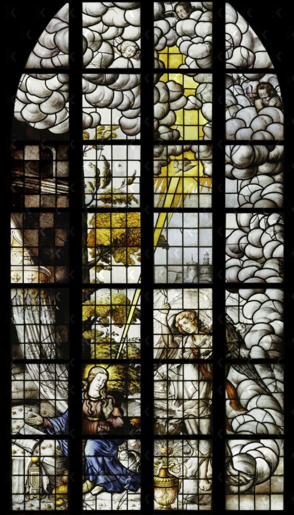 glas 10 Sint Jan Gouda, De aankondiging van Jezus' geboorte