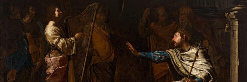 Bernardo Cavallino, David harpspelend voor Saul, 1625-1650, Museum Boymans Van Beuningen Rotterdam