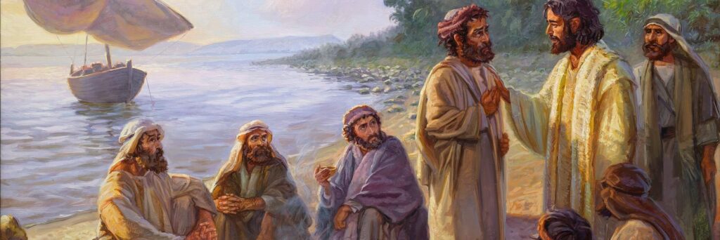 Jezus in gesprek met Petrus (detail) - Jan van 't Hoff